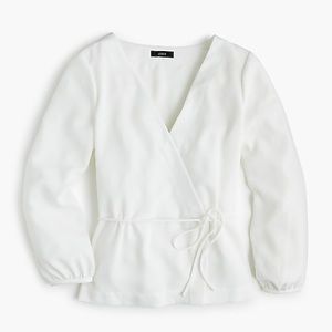 Petite Drapey crepe faux-wrap top